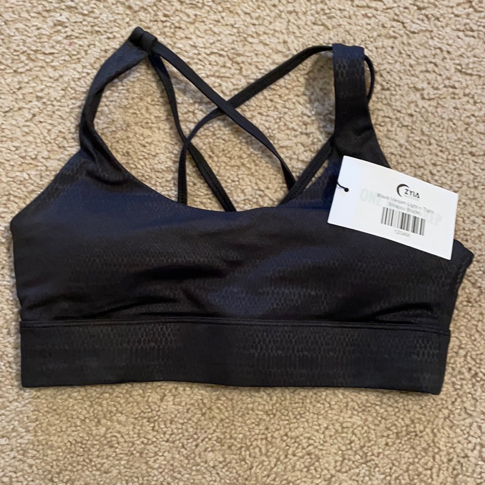 Ziya - Black Venom Light abs Tight Strappy Bra - Medium